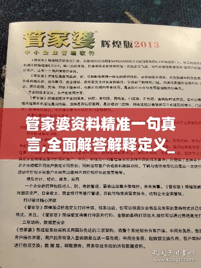 管家婆资料精准一句真言,全面解答解释定义_完整版19.861-3