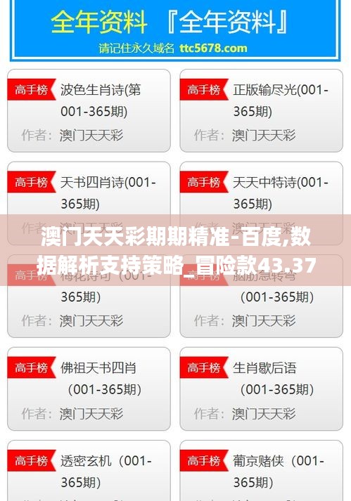 澳门天天彩期期精准-百度,数据解析支持策略_冒险款43.372-4