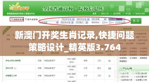 新澳门开奖生肖记录,快捷问题策略设计_精英版3.764