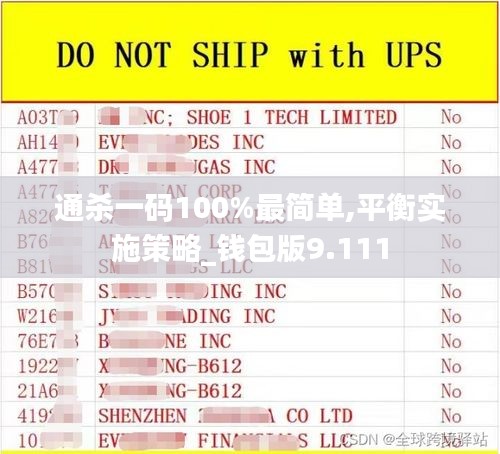 通杀一码100%最简单,平衡实施策略_钱包版9.111