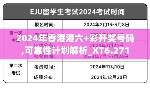 2024年香港港六+彩开奖号码,可靠性计划解析_XT6.271