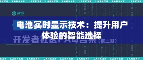 电池实时显示技术：提升用户体验的智能选择