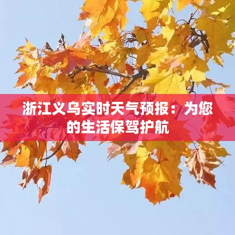 浙江义乌实时天气预报：为您的生活保驾护航